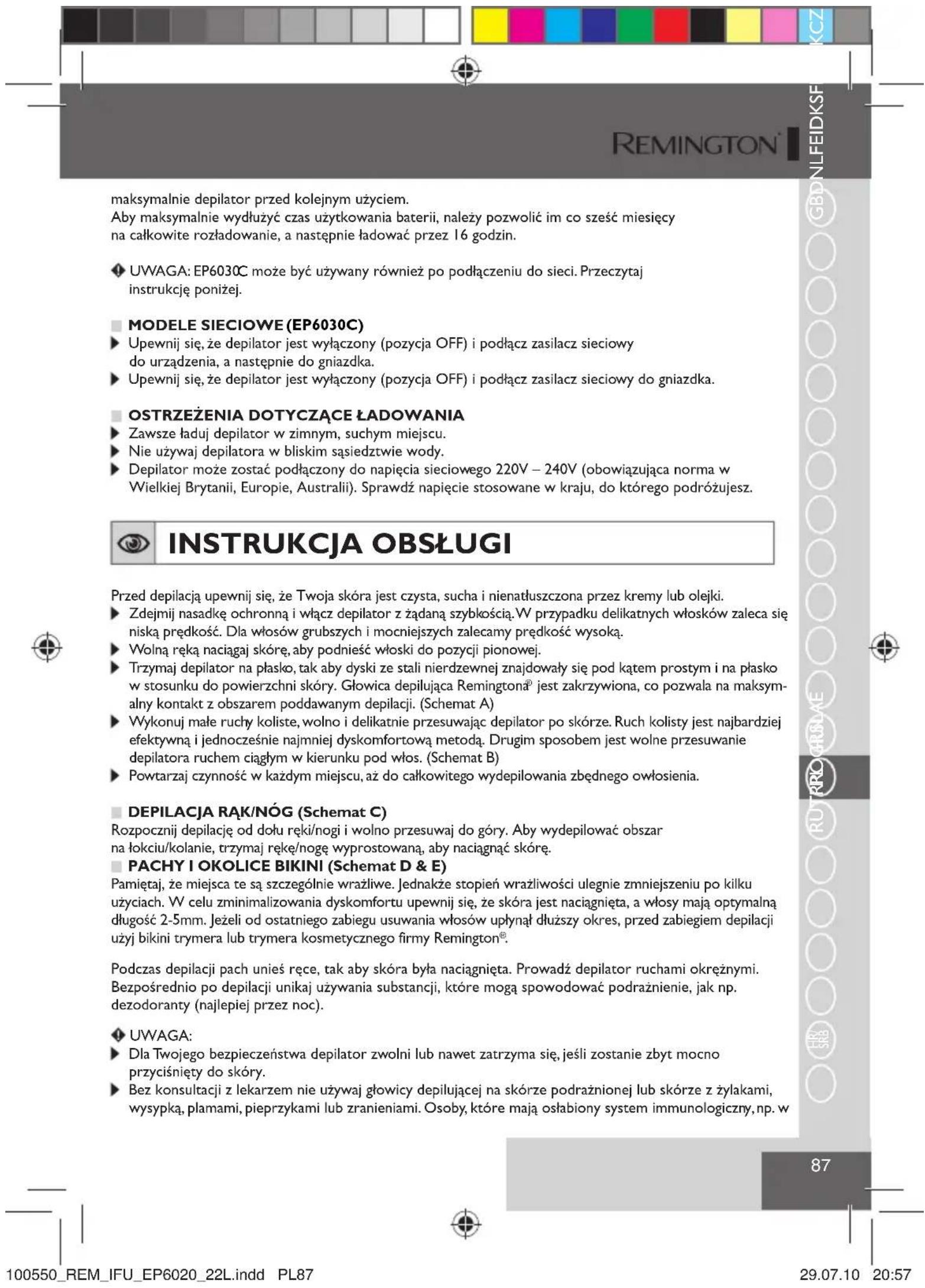 REMINGTON EP6030C - MODELE DO LADOWANIA(EP6030C) - 2