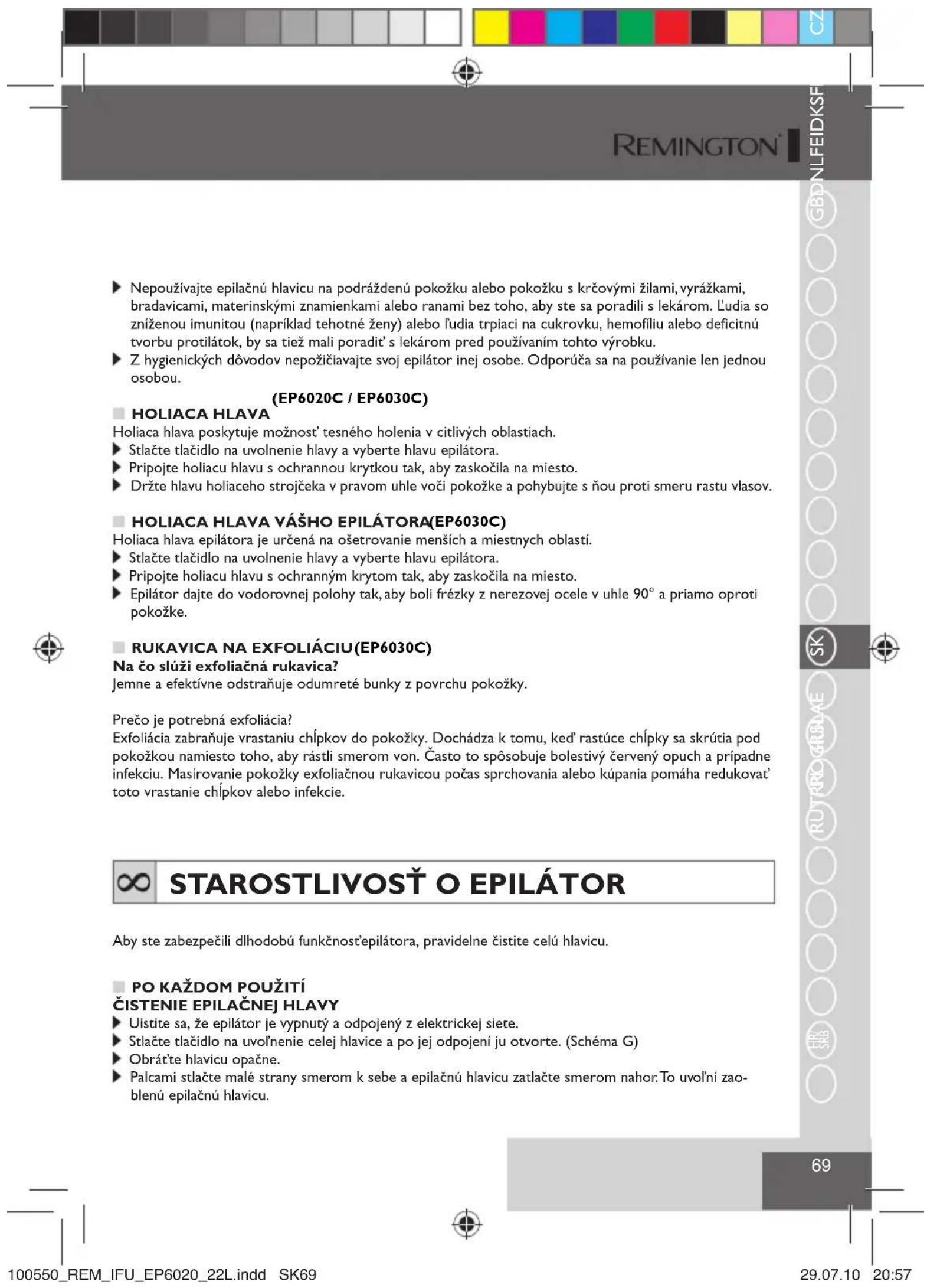 REMINGTON EP6030C - PODPAZUŠE A OBLAST BIKÍN (Scheme D a E) - 1