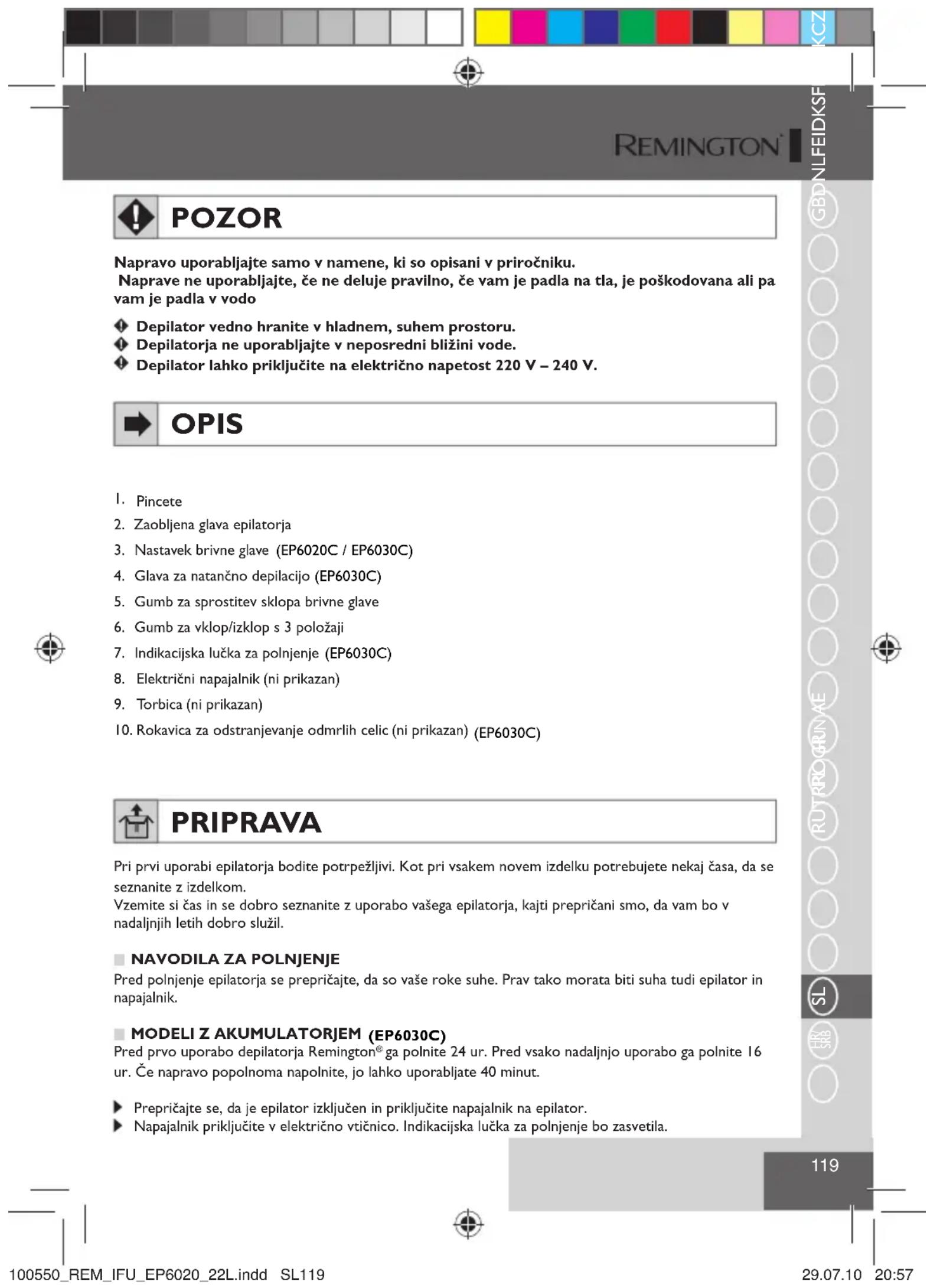REMINGTON EP6030C - Nekaj koristnih nasvetov - 2