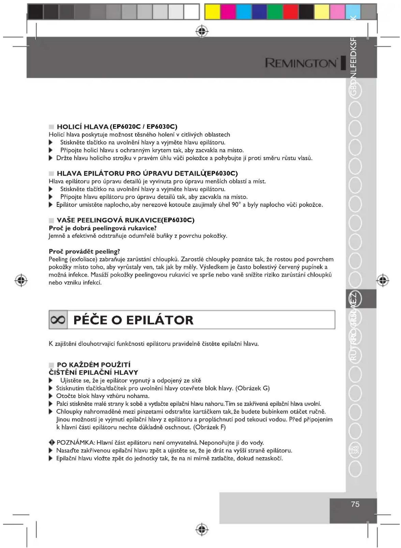 REMINGTON EP6030C - PODPAZI A INTIMNI OBLASTI (Obrazek D & E) - 2