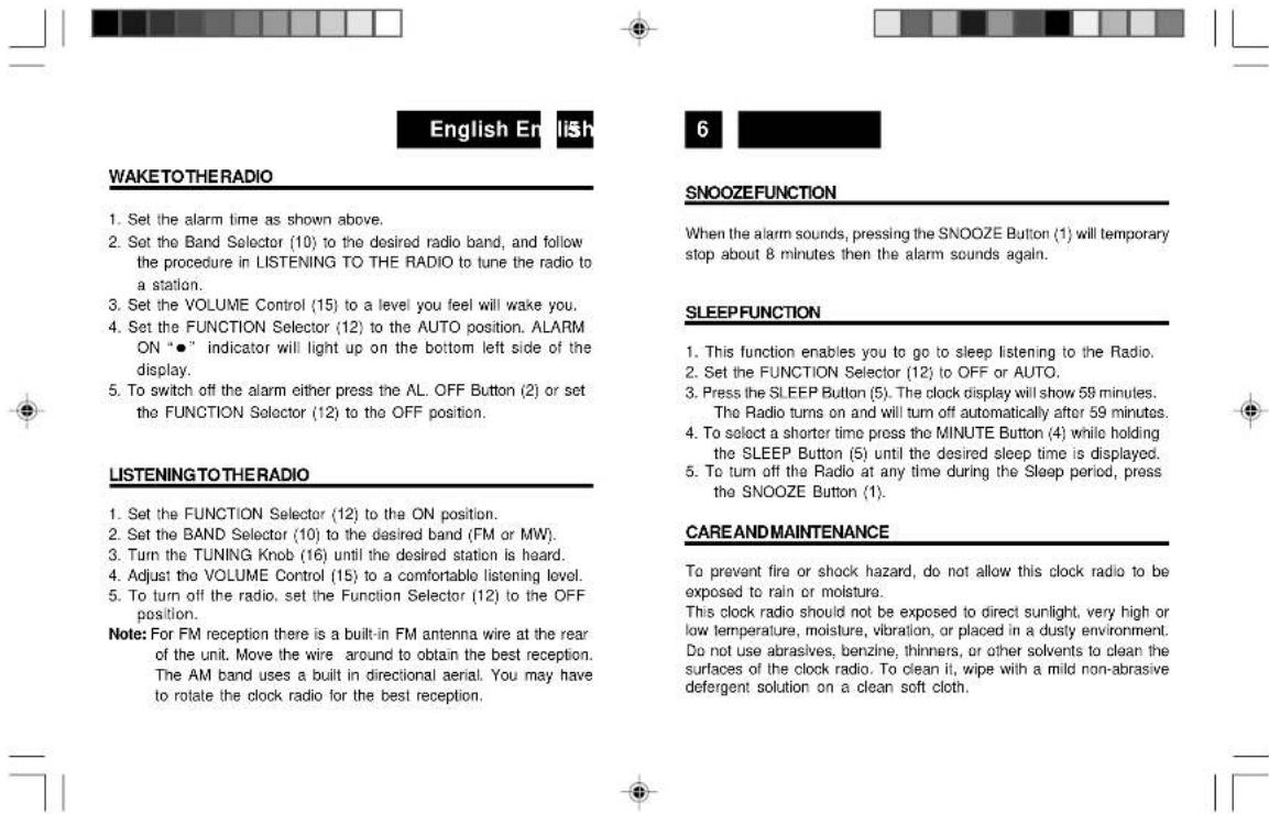 ROADSTAR CLR246 - WAKETOBUZZERALARM - 1