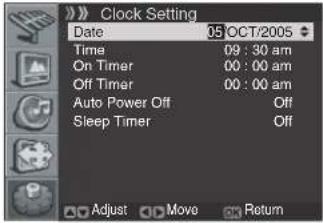 PIONEER PDP42RXE - Setting the Current Date and Time - 2