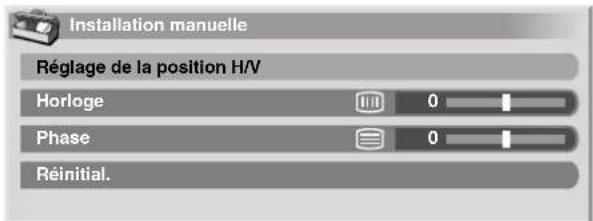 PIONEER PDP427XA - Réglage manuel des positions de l'image et de l'horloge (mode PC uniquement) - 1