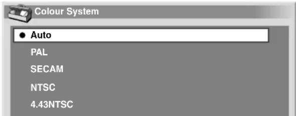 PIONEER PDP435HDE - Colour system setting (AV mode only) - 1