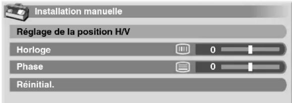 PIONEER PDP435HDE - Réglage manuel de la position de l'image et de l'horloge (mode PC uniquement) - 1