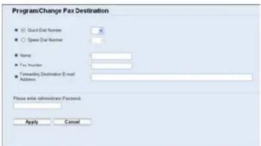 RICOH Aficio SP C240SF - Fax destination settings - 1