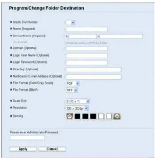RICOH Aficio SP C240SF - Scan to Folder Settings - 1