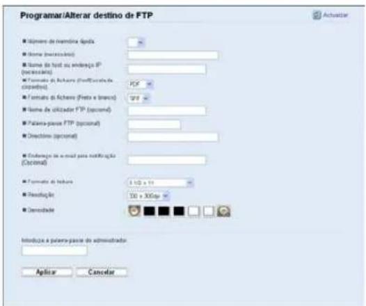 RICOH Aficio SP C240SF - Definições de Scan to FTP - 1