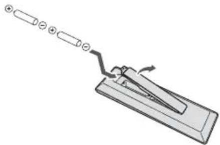 PIONEER XCHM51K - Aanbrengen van de batterijen in de afstandsbediening - 1