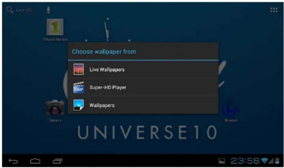 Leotec LPad Space III - Accessing the area of applications and widgets you can manage the main interface icons: - 2
