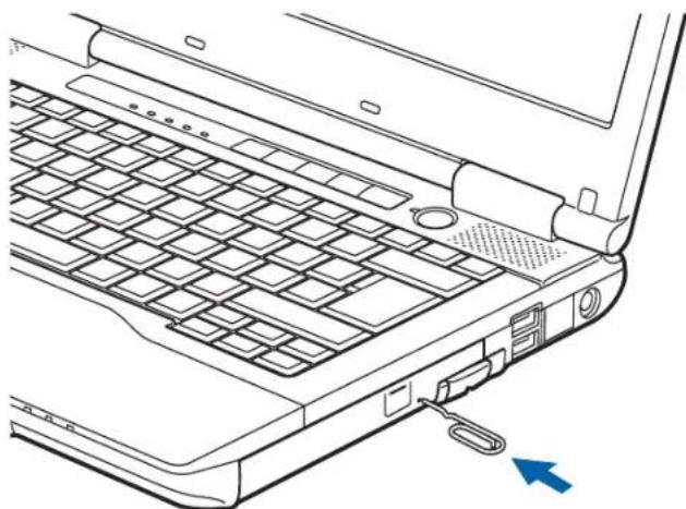 FUJITSU LIFEBOOK S752 - Emergency Optical Drive Tray Release - 1