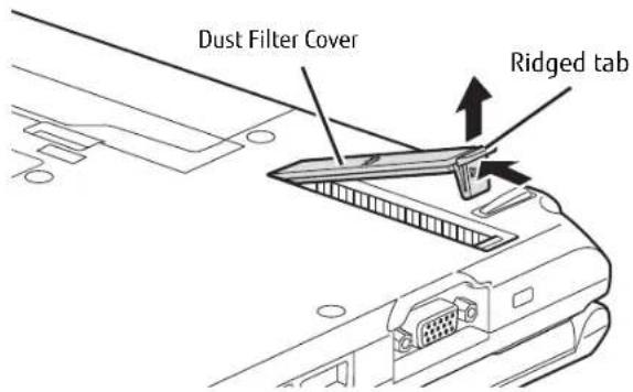 FUJITSU LIFEBOOK S752 - Cleaning the dust filter - 3