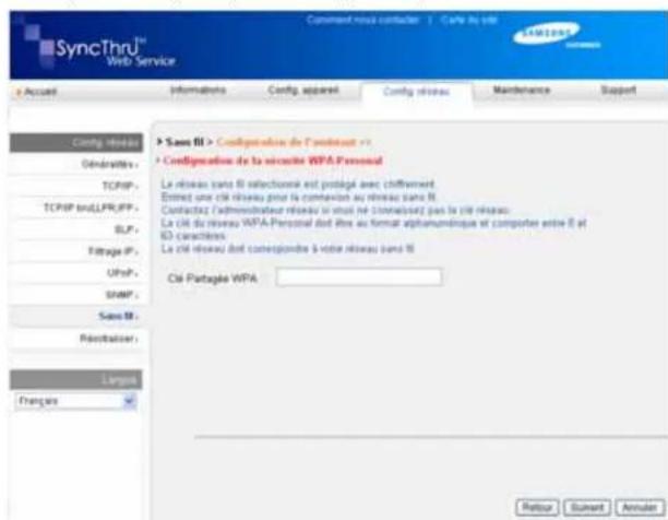 SAMSUNG CLP3175 - Configuration du réseau sans fil de l'imprimante - 4