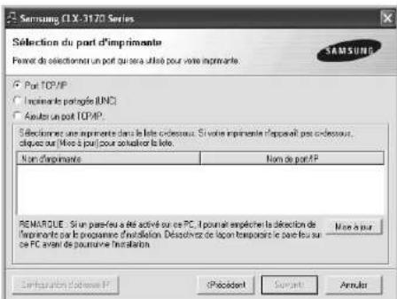 SAMSUNG CLP3175 - Installation du logiciel pour une impression en réseau - 5
