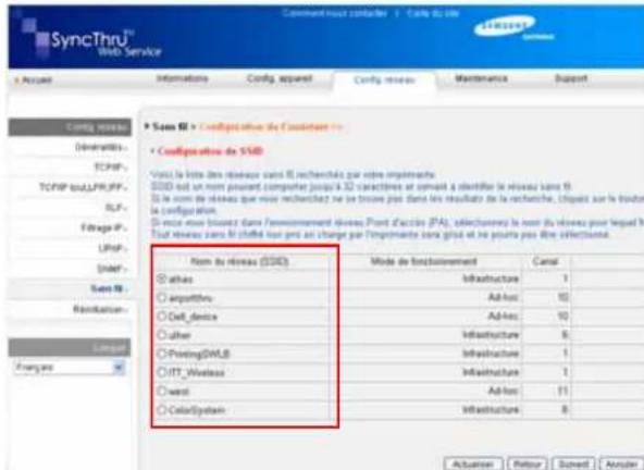 SAMSUNG CLP3175 - Configuration du réseau sans fil de l'imprimante - 3