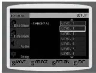 SAMSUNG HTZ320 - CONFIGURATION DU CONTRÔLE PARENTAL (NIVEAU DE CLASSEMENT) - 2