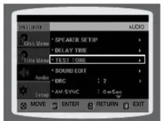 SAMSUNG HTZ320 - CONFIGURATION DU TEST DE TONALITÉ - 1