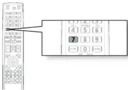 SAMSUNG HTZ320 - Appuyez sur la touche Touche numérique 7 de la télécommande et maintenez-la enfoncée pendant plus de 5 secondes lorsque l'appareil est éteint. - 1