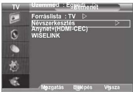 SAMSUNG LE46B550A5WXZG - A bemeneti forrásnevek szerkesztése - 1
