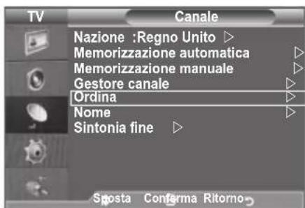 SAMSUNG LE46B550A5WXZG - Ordinamento dei canali memorizzati - 1