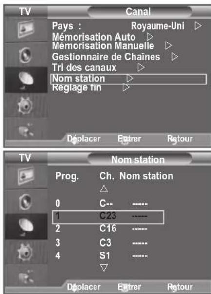 SAMSUNG LE46B550A5WXZG - Attribution de noms aux canaux - 1