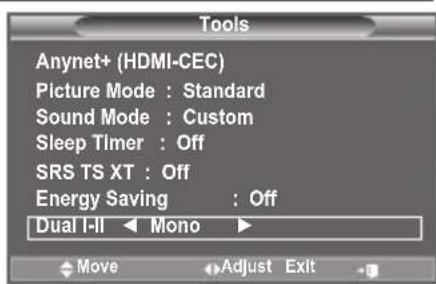 SAMSUNG LE46B550A5WXZG - Selecting the Sound Mode - 1