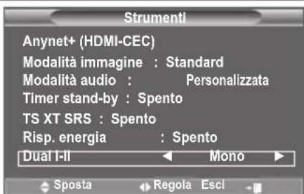 SAMSUNG LE46B550A5WXZG - Selezione della modalità audio - 1