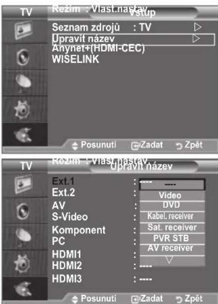 SAMSUNG LE46B550A5WXZG - Uprava názvů vstupních zdrojure - 1