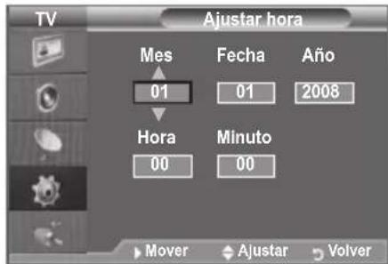 SAMSUNG LE46B550A5WXZG - Ajuste y visualización de la hora actual - 2