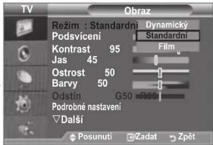 SAMSUNG LE46B550A5WXZG - Změna standardu obrazu - 2