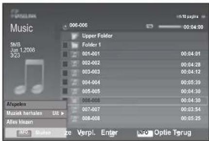 SAMSUNG LE46B550A5WXZG - Gebruik van de MP3 lijst - 2