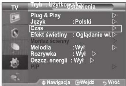 SAMSUNG LE46B550A5WXZG - Ustawianie i wyświetlanie zegara - 1