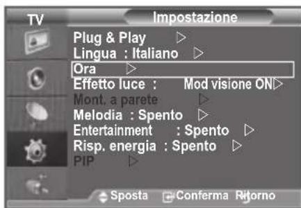 SAMSUNG LE46B550A5WXZG - Impostazione e visualizzazione dell'ora corrente - 1