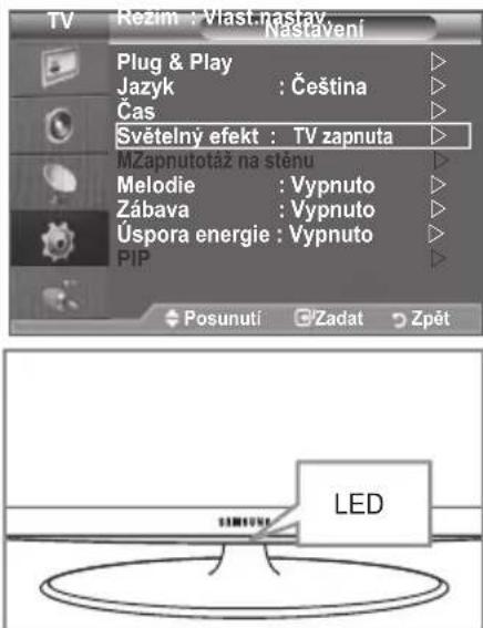 SAMSUNG LE46B550A5WXZG - Nastavení funkce Světelné efekt (v závislosti na modelu) - 1