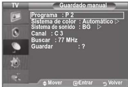 SAMSUNG LE46B550A5WXZG - Memoración manual de canales - 2