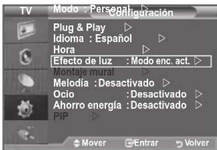 SAMSUNG LE46B550A5WXZG - Configuración del efecto de luz (según el modelos) - 1