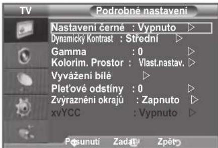 SAMSUNG LE46B550A5WXZG - Konfigurace podrobnych nastavení obrazu - 2