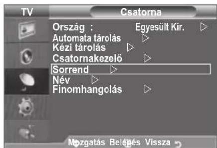 SAMSUNG LE46B550A5WXZG - Tárolt csatornák rendezésé - 1