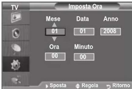 SAMSUNG LE46B550A5WXZG - Impostazione e visualizzazione dell'ora corrente - 2