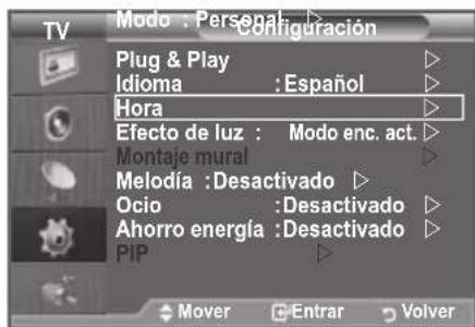 SAMSUNG LE46B550A5WXZG - Ajuste y visualización de la hora actual - 1