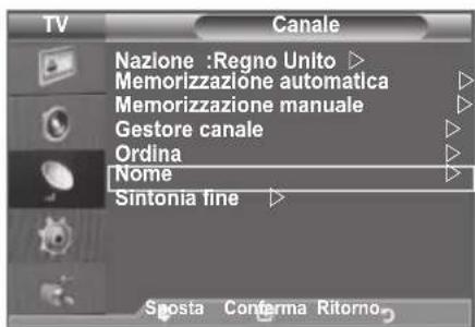 SAMSUNG LE46B550A5WXZG - Assegnazione di nomi ai canali - 1