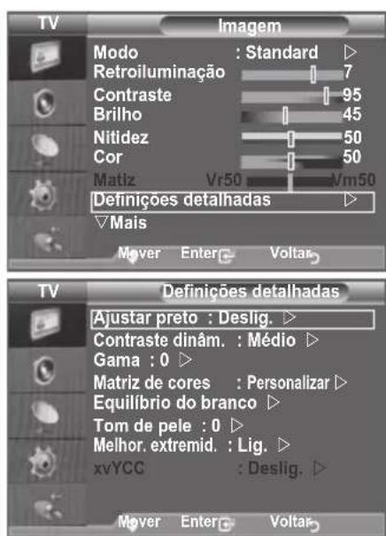 SAMSUNG LE46B550A5WXZG - Configurar definições detalphadas na imagem - 1