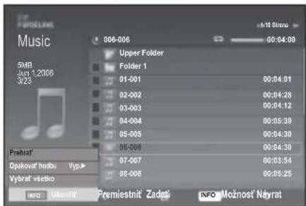 SAMSUNG LE46B550A5WXZG - Použivanie zoznamu MP3 súborov - 2