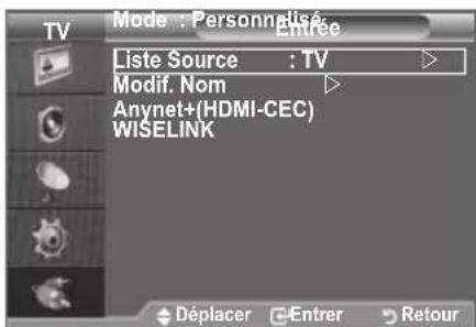 SAMSUNG LE46B550A5WXZG - Sélection de la source - 1
