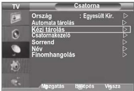 SAMSUNG LE46B550A5WXZG - Csatornák kezi tárolása - 1
