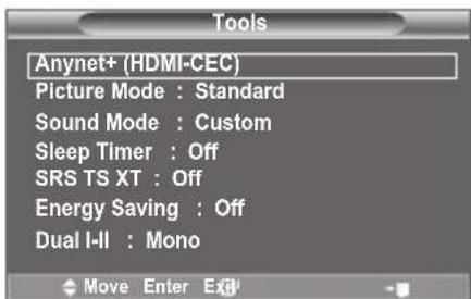 SAMSUNG LE46B550A5WXZG - Uporaba gumba TOOLS - 1