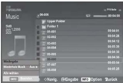 SAMSUNG LE46B550A5WXZG - MP3-Liste verwenden - 2