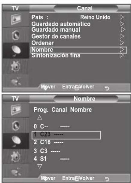SAMSUNG LE46B550A5WXZG - Asignación de nombres de canales - 1