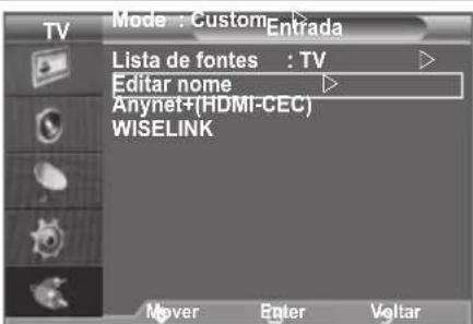 SAMSUNG LE46B550A5WXZG - Editor os nomes das fontes de entrada - 1