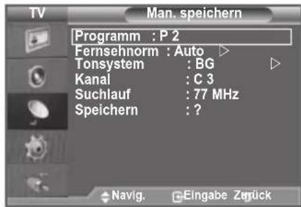 SAMSUNG LE46B550A5WXZG - Manuelles Speichern von Kanalen - 2